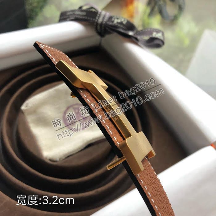 HERMES皮帶 男款 四角扣 雙面原版皮 愛馬仕男士腰帶  hgh1877